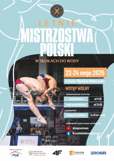 Letnie Mistrzostwa Polski w skokach do wody maj 2026 - Plakat